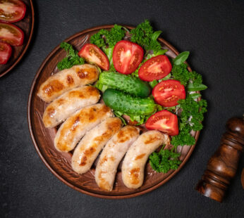 Grilled sausage with chicken and cheese