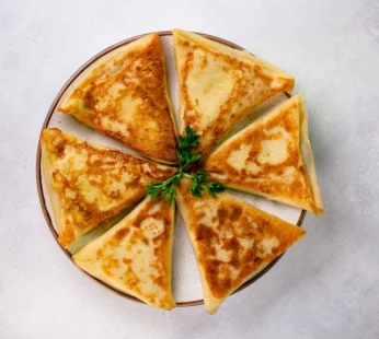 Benderyky with cheese and chicken filling