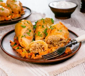 Cabbage rolls stuffed with pork