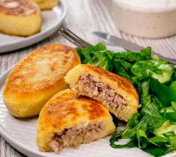 Potato roulades with meat