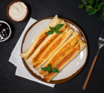 Pancakes with quark and blueberries